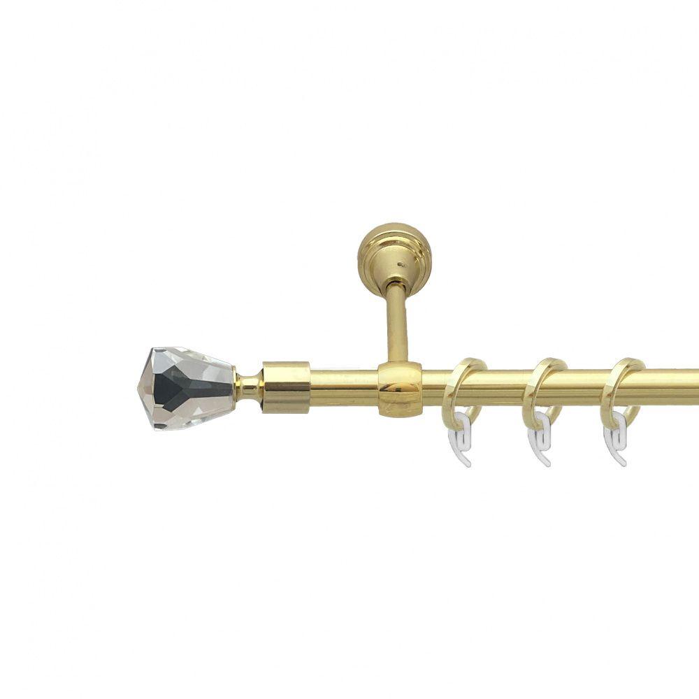 Карниз Orvit Лучетта металевий однорядний литий гладка труба кільце фасонне металеве  Золото 16 мм 240 см (7717656), фото 1