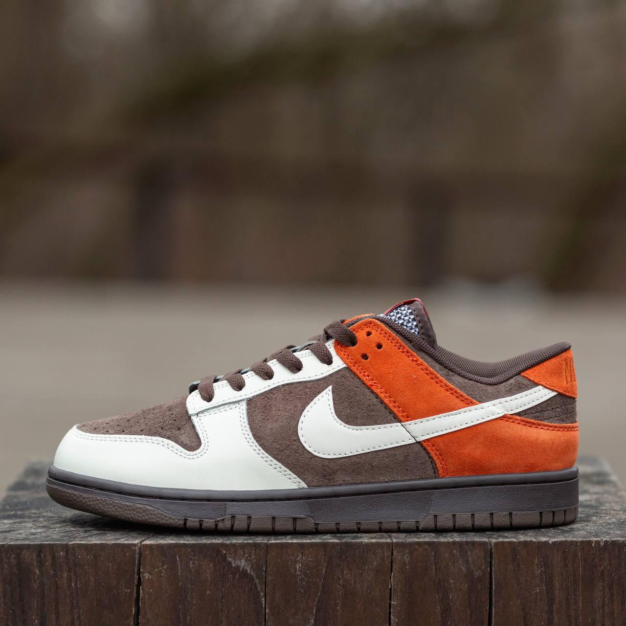 Чоловічі кросівки Nike SB Dunk Velvet Brown and Rugged Orange (коричневі) демісезонні кросівки 1604 Найктоп, фото 1