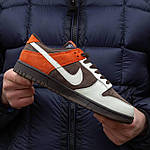 Чоловічі кросівки Nike SB Dunk Velvet Brown and Rugged Orange (коричневі) демісезонні кросівки 1604 Найктоп, фото 6