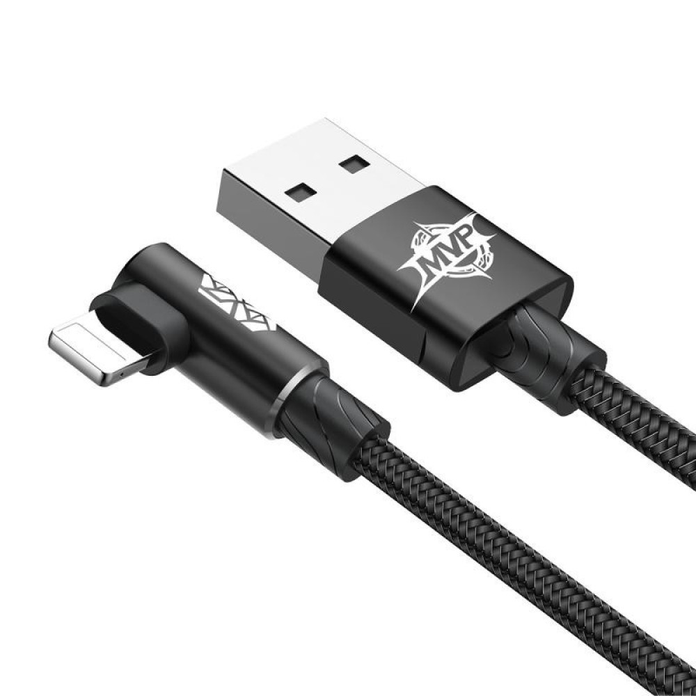Кабель зарядний Baseus USB — Lightning кутовий MVP Elbow 1.5A 2 м Black (CALMVP-A01)
