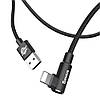Кабель зарядний Baseus USB — Lightning кутовий MVP Elbow 1.5A 2 м Black (CALMVP-A01), фото 7