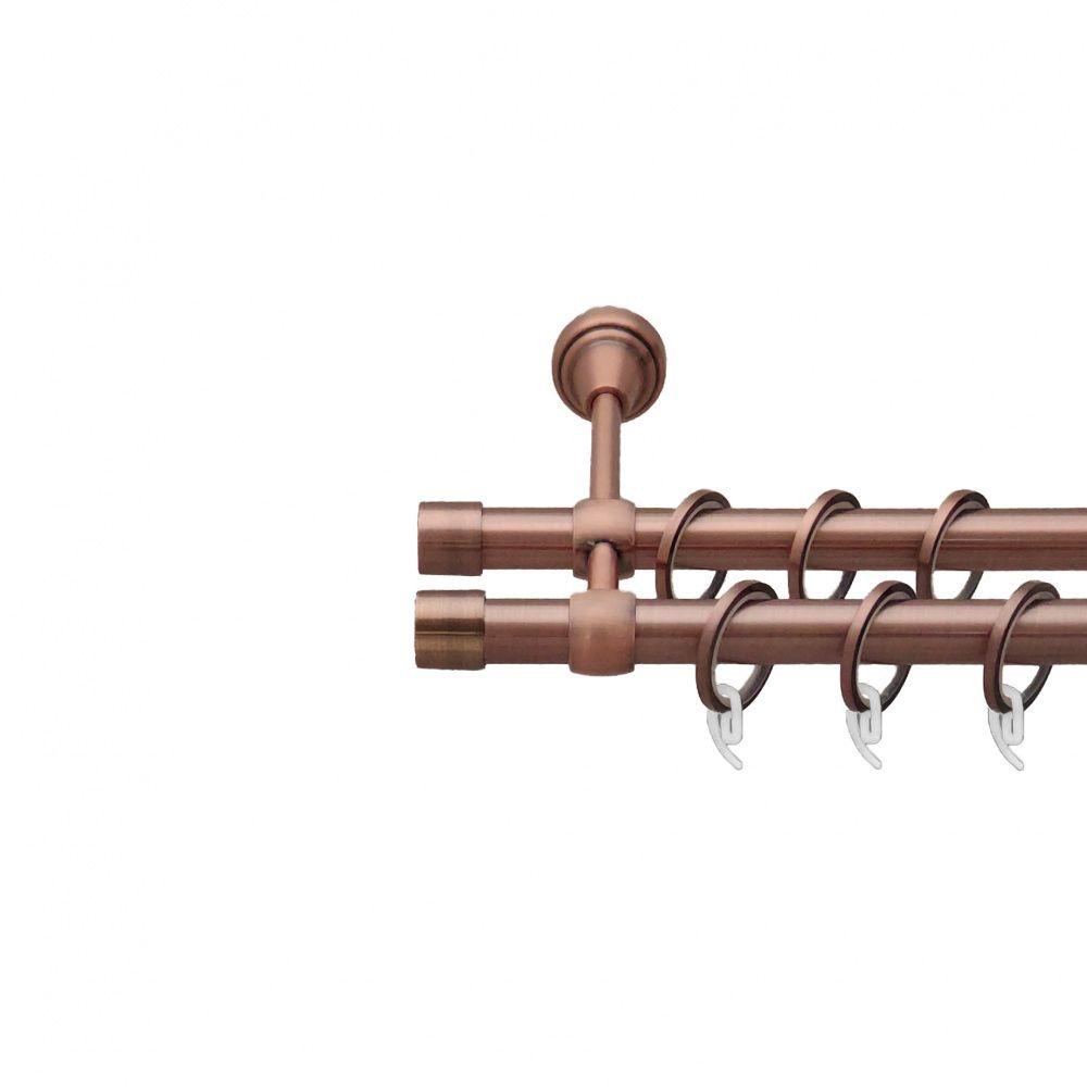 Карниз Orvit Заглушка металевий дворядний литий гладка труба кільце фасонне металеве Мідь 19\19 мм 240 см (6939981), фото 1