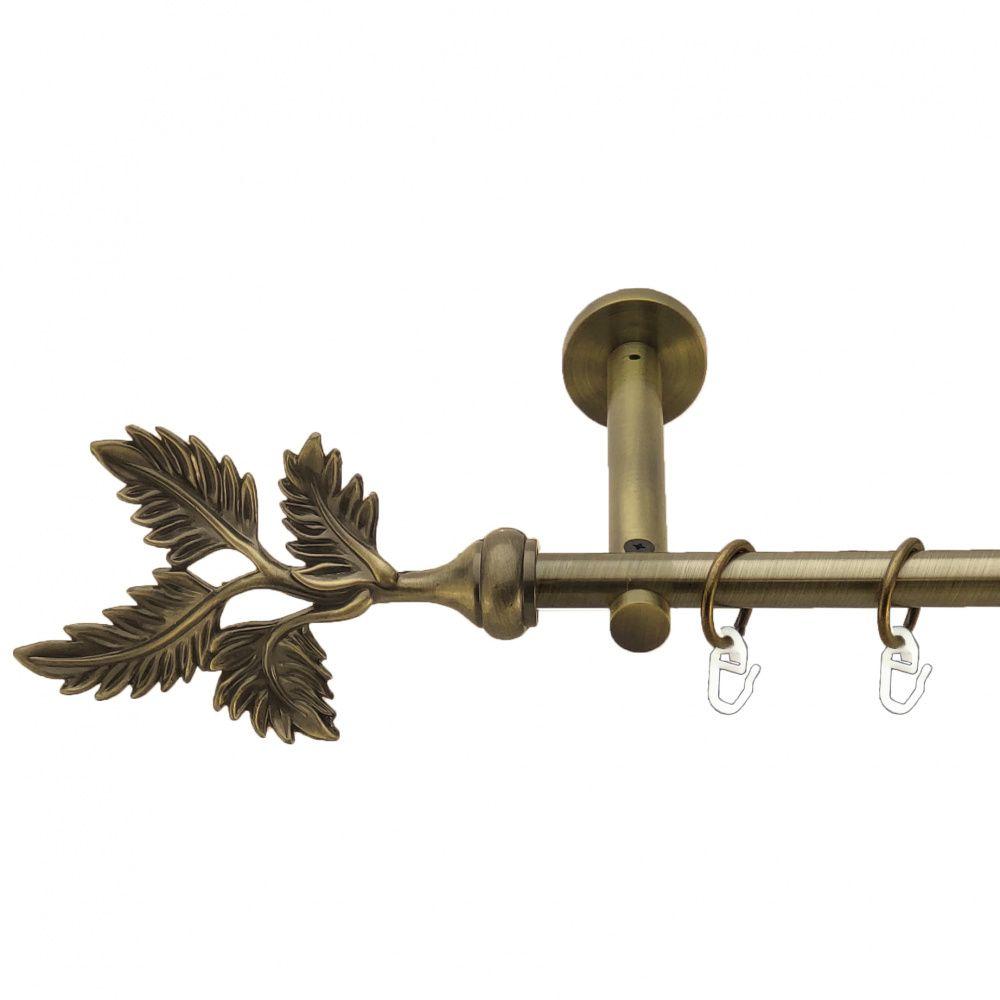 Карниз Orvit Папороть металевий однорядний циліндр (16 см) гладка труба кільце металеве Антик 16 мм 200 см (7282707), фото 1