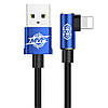 Кабель зарядний Baseus USB — Lightning кутовий MVP Elbow 1.5A 2 м Blue (CALMVP-A03), фото 3
