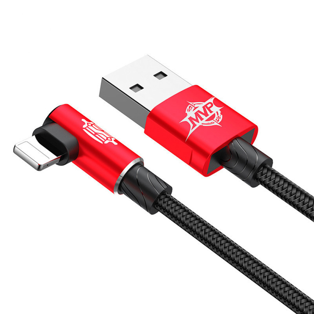 Кабель зарядний Baseus USB — Lightning кутовий MVP Elbow 1.5A 2 м Red (CALMVP-A09)