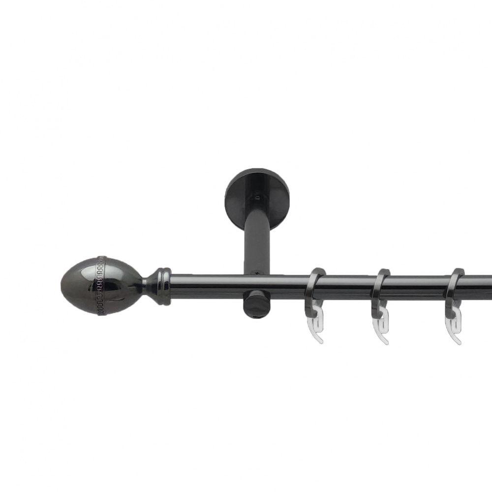 Карниз Orvit Фарже металевий однорядний циліндр (16 см) гладка труба кільце фасонне металеве  Онікс 16 мм 240 см (4722726), фото 1