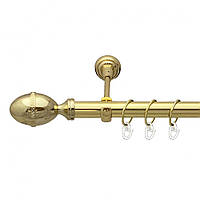 Карниз Orvit Фарже металлический однорядный открытый ГЛАДКАЯ труба кольцо металлическое Золото 25 мм 160 см