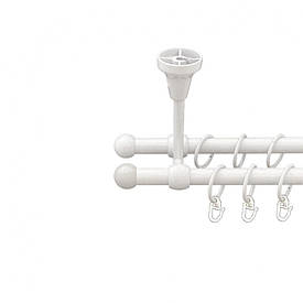 Карниз Orvit Куля Болонь металевий дворядний литий до стелі гладка труба кільце металеве Арктіс 16\16 мм 280 см (00-00012395)