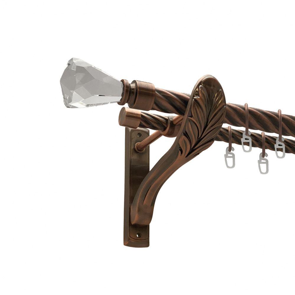 Карниз Orvit Лучетта металевий дворядний ретро скручена труба кільце металеве Мідь 25\19 мм 200 см (00-00011598), фото 1