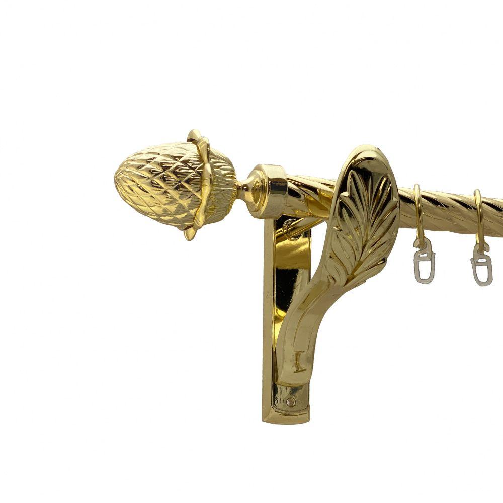 Карниз Orvit Цинара металевий однорядний ретро скручена труба кільце металеве Золото 25 мм 200 см (00-00010804), фото 1