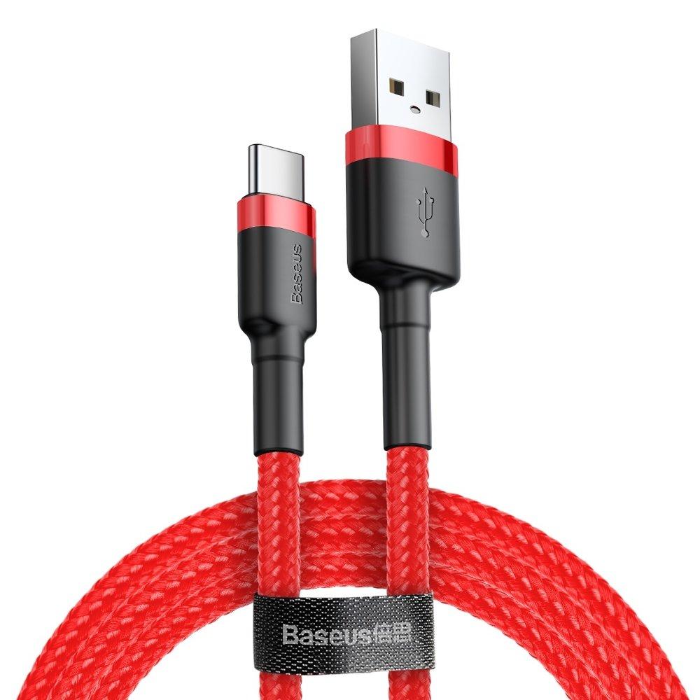 Кабель зарядний Baseus USB Type A — USB Type C Cafule QC3.0 2 A 3 м Red (CATKLF-U09)