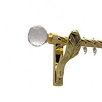 Карниз Orvit Люмиера металлический однорядный ретро скрученная труба кольцо фасонное металлическое Золото 25