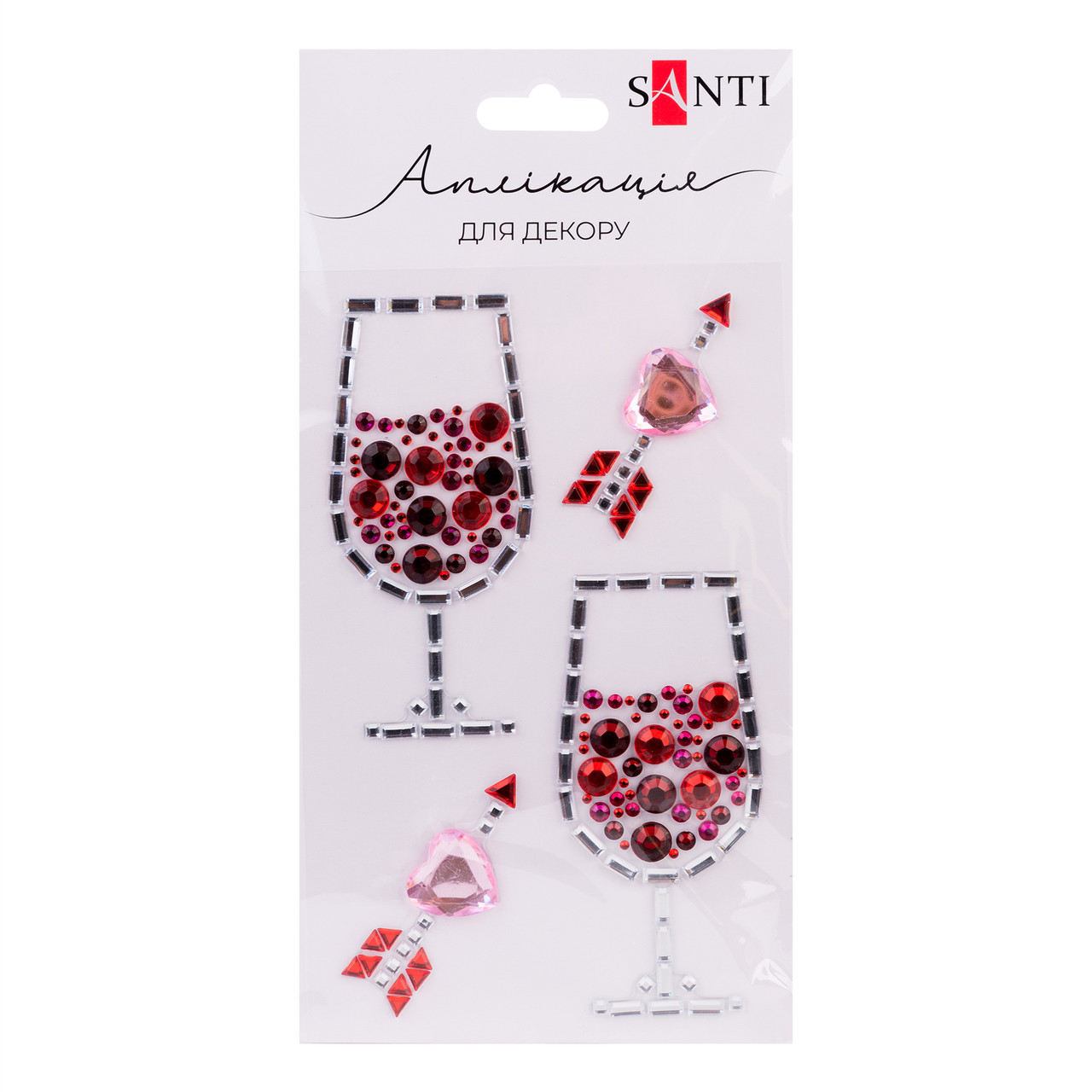 Аплікація SANTI зі страз самоклеючих Romantic 9,5х8 см, фото 1