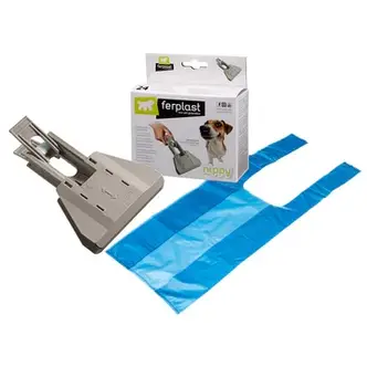 Совок NIPPY пластиковий для вулиці для собачих екскрементів 12 x 17.5 x h 2.7 cm у комплекті з пакетами, фото 4