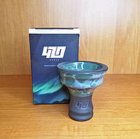 Чаша для кальяна 420 Nothern Lights глина + глазурь.Прямоточная глинянная чаша под калауд