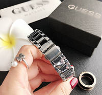 Качественные женские наручные часы браслет Guess, модные и стильные часы-браслет на руку Серебро Отличное