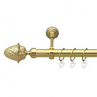 Карниз Orvit Цинара металлический однорядный открытый ГЛАДКАЯ труба кольцо металлическое Золото 25 мм 160 см