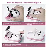 Дитячий міні принтер Mini Printer термопринтер дитячий Котик рожевий, фото 11