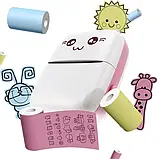 Дитячий міні принтер Mini Printer термопринтер дитячий Котик рожевий, фото 4