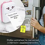 Дитячий міні принтер Mini Printer термопринтер дитячий Котик рожевий, фото 5