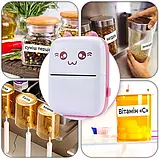 Дитячий міні принтер Mini Printer термопринтер дитячий Котик рожевий, фото 8