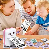 Дитячий міні принтер Mini Printer термопринтер дитячий Котик рожевий, фото 9