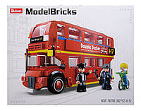 Конструктор SLUBAN M38-B0708 Лондонский двухэтажный автобус, 382 деталь, 3 фигурки