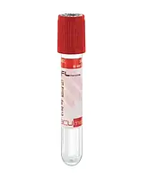 Вакуумная пробирка Vacurate® 13x75 мм стерильная БЕЗ консервантов (4 мл, с красной крышкой), 100 шт.