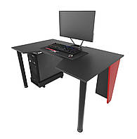 Геймерский игровой стол GAMER-2 черно-красный. Стол письменный компьютерный подростковый