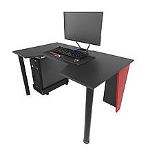 Геймерський ігровий стіл GAMER-2 чорно-червоний. Стіл письмовий комп'ютерний підлітковий