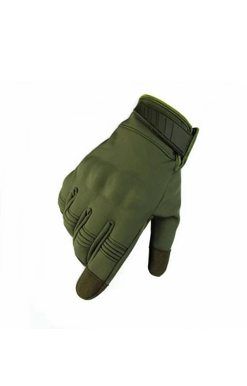 Штурмові тактичні демісезонні рукавички з кісточками Soft Shell Олива - фото 1 - id-p2033340384