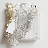 Світлодіодна гірлянда дріт 10м на батарейках ОПТ від 10 шт, фото 3