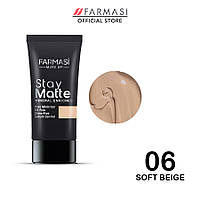 Матирующий минеральный тональный крем Stay Matte 06 Естественный бежевый/Soft Beige, Make Up Farmasi, 30 мл