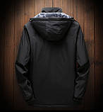 Куртка парка зимова чоловіча чорна з капюшоном, фото 4