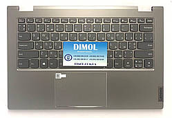 Оригінальна клавіатура для ноутбука Lenovo ThinkBook 14s Yoga ITL series, ukr, gray, підсвічування, сіра передня панель