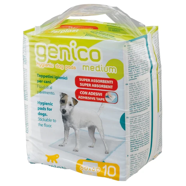 Пелюшки для собак з клейкими краями суперпоглинаючі 12 шт Genico Medium 60*60