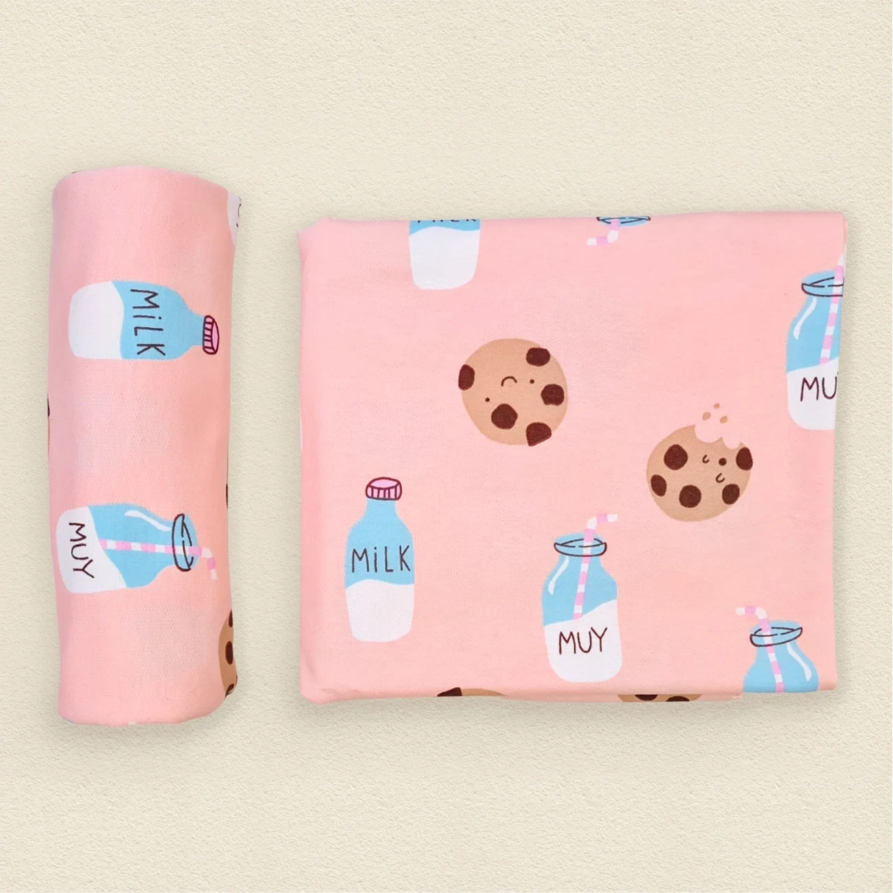 Пелюшка для новонароджених Печиво, футер, 90*75, рожевий