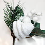 Гілочка з ялинкою та листям, 20 см, фото 2