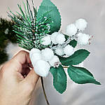 Гілочка з ялинкою та листям, 20 см, фото 3