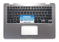 Оригинальная клавиатура для ноутбука Asus TP401CAE-1A series, rus, black, серая передняя панель