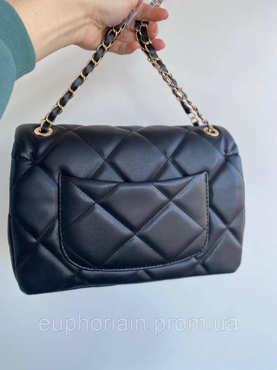 Жіноча сумка з екошкіри Chanel Black / Шанель чорна на плече сумочка жіноча шкіряна стильна брендова Відмінна якість - фото 4 - id-p2033336666