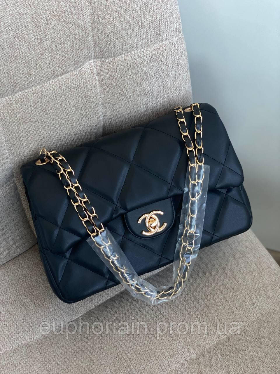 Жіноча сумка з екошкіри Chanel Black / Шанель чорна на плече сумочка жіноча шкіряна стильна брендова Відмінна якість - фото 5 - id-p2033336666