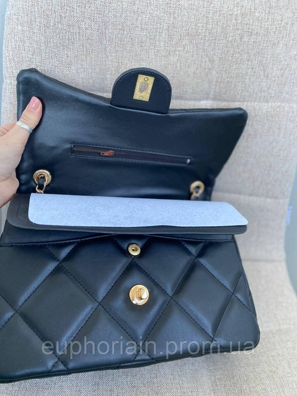 Жіноча сумка з екошкіри Chanel Black / Шанель чорна на плече сумочка жіноча шкіряна стильна брендова Відмінна якість - фото 7 - id-p2033336666