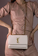 Женская сумка Yves Saint Laurent Sunset medium white, женская сумка Ив Сен-Лоран белого цвета Отличное