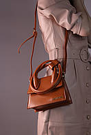 Жіноча сумка Jacquemus Le Chiquito Noeud brown, женская сумка, Жакмюс коричневого кольору Відмінна якість