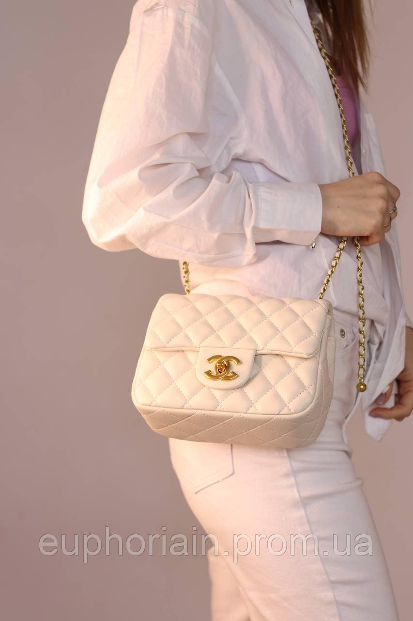 Женская сумка Chanel 20 ivory, женская сумка Шанель цвета слоновой кости Отличное качество - фото 3 - id-p2033336753