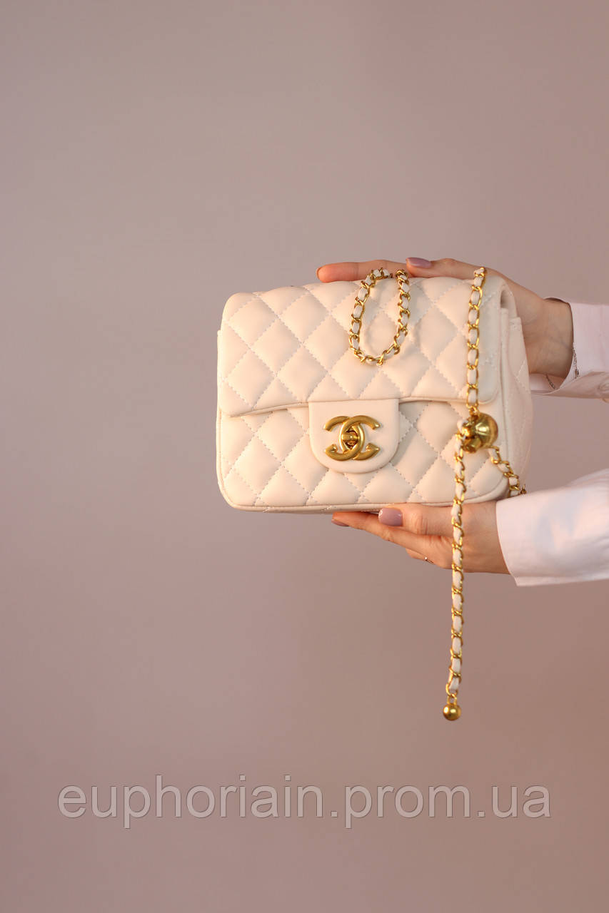 Женская сумка Chanel 20 ivory, женская сумка Шанель цвета слоновой кости Отличное качество - фото 4 - id-p2033336753