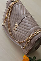Женская сумка YSL Envelope beige, женская сумка, брендовая сумка Ив Сен Лоран бежевая Отличное качество