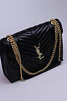 Женская сумка YSL Envelope black, женская сумка, брендовая сумка Ив Сен Лоран черная Отличное качество