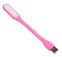 Фонарик USB LED Light Plastic (в пакете) / светодиодная лампа Розовый (KG-2672)